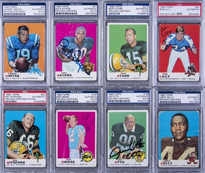 1969 Topps Football Signed Cards Graded Collection (71 Different) Including Hall of Famers 